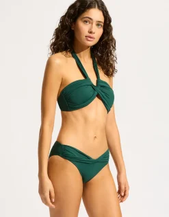 Collective Twist Band Hipster Bikini Pant - Evergreen