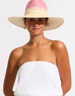 Colour Crush Wide Brim Hat - Fuchsia Rose