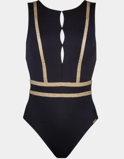 Construction High Neck Swimsuit