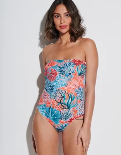 Coral Bandeau Swimsuit