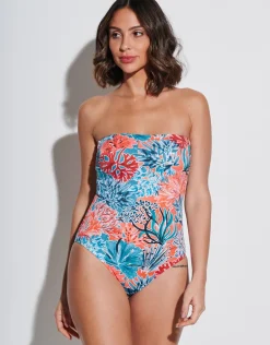 Coral Bandeau Swimsuit
