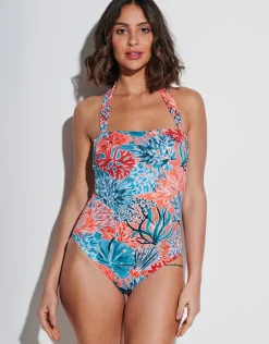 Coral Bandeau Swimsuit