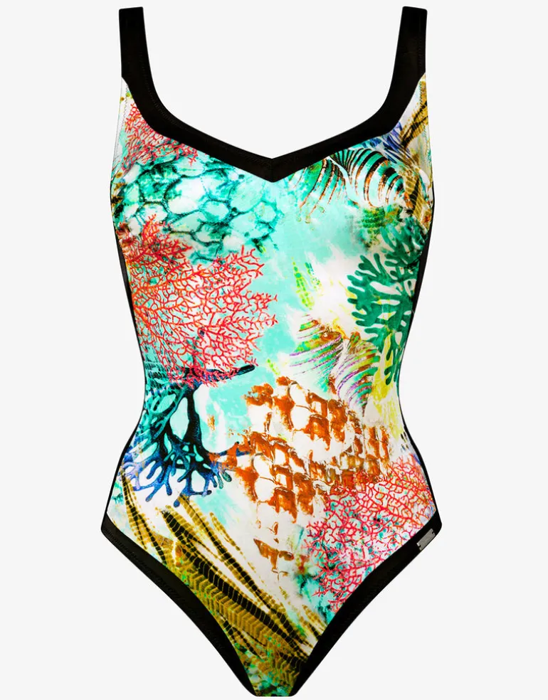 Coral Paradise Moulded Swimsuit - White Reef