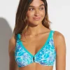 Coral Ring Front Bikini Top - Turquoise
