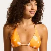 Corfu Reversible Longline Slide Tri Bikini Top - Turmeric