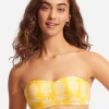 Corsica Bustier Bandeau Bikini Top - Citron