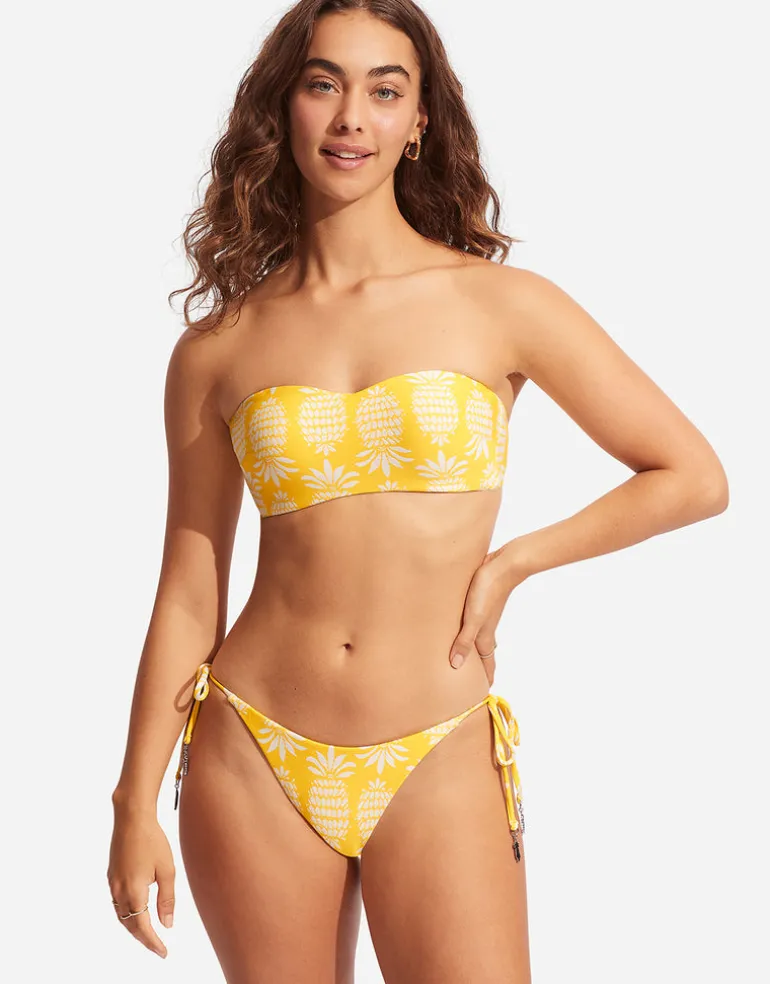 Corsica Bustier Bandeau Bikini Top - Citron