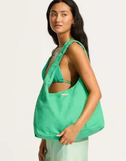 Cotton Canvas Tote Bag - Jade