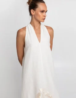 Crete Midi Dress - Natural and Champagne