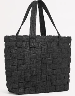 Criss Cross Woven Tote - Black