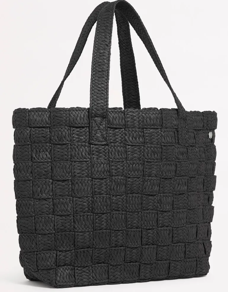 Criss Cross Woven Tote - Black