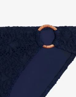 Crochet Rattan Ring Bikini Pant - Navy