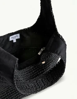 Crochet Slouch Beach Bag - Black