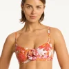 Daisyfield Balcony Bikini Top - Coral