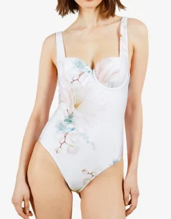 Daizey Cupped Panel Swimsuit - White