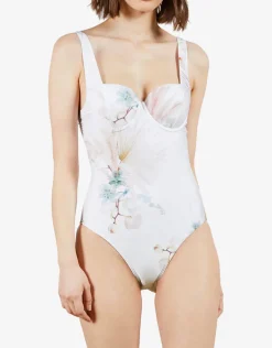 Daizey Cupped Panel Swimsuit - White