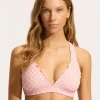 Daydreamer Multi Fit Longline Tri Bikini Top - Dusty Pink