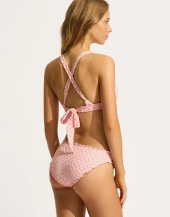 Daydreamer Multi Fit Longline Tri Bikini Top - Dusty Pink