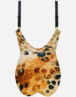 Desert Sunset Moulded Underwired Swimsuit - Terracotta Leo