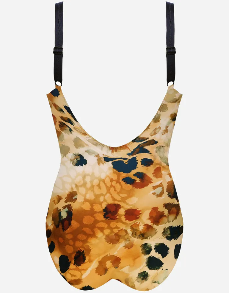 Desert Sunset Moulded Underwired Swimsuit - Terracotta Leo