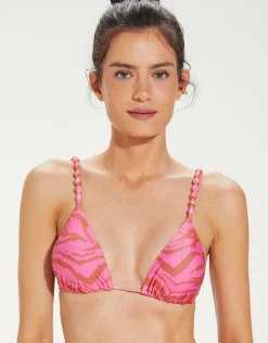 Diani Beads Parallel Tri Bikini Top - Pink