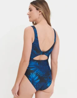Dolly Longer Length Swimsuit - Teal Palm