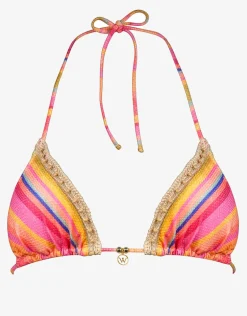 Dopamine Stripe Triangle Bikini Top - Dopamine Brights