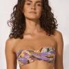 Dreamscape Tropics Twist Bandeau Bikini Top - Lilac Pastel
