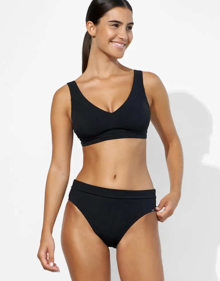 Eco Shape Bralette Crop Bikini Top - Black