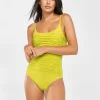 Elements Ruched Underwired Swimsuit - Kiwi Green