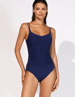 Elements Ruched Underwired Swimsuit - Indigo