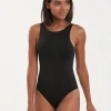 Elin High Neck Swimsuit - Black