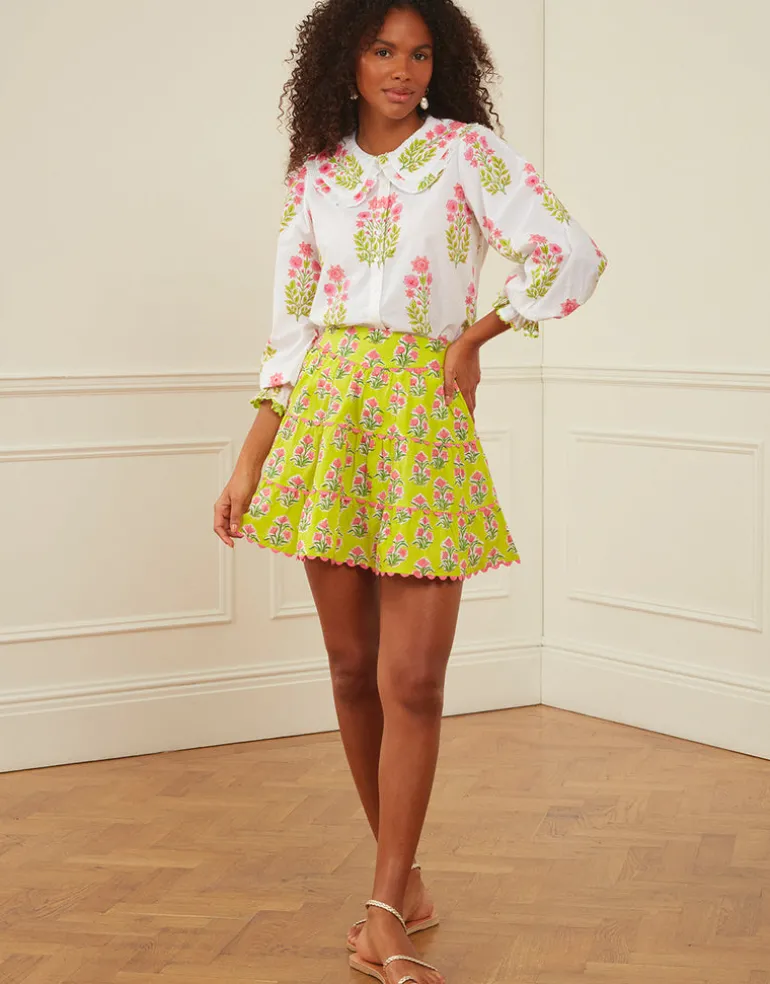 Elsie Mini Skirt - Lime Tulip