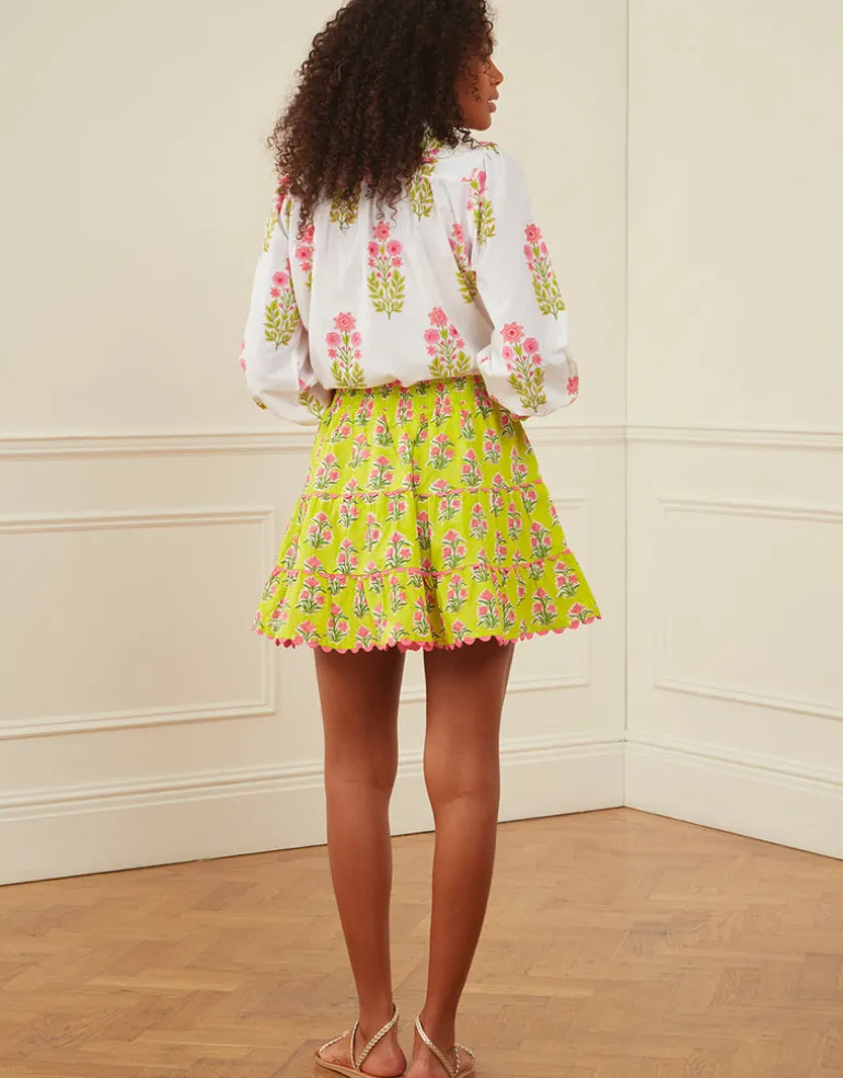 Elsie Mini Skirt - Lime Tulip