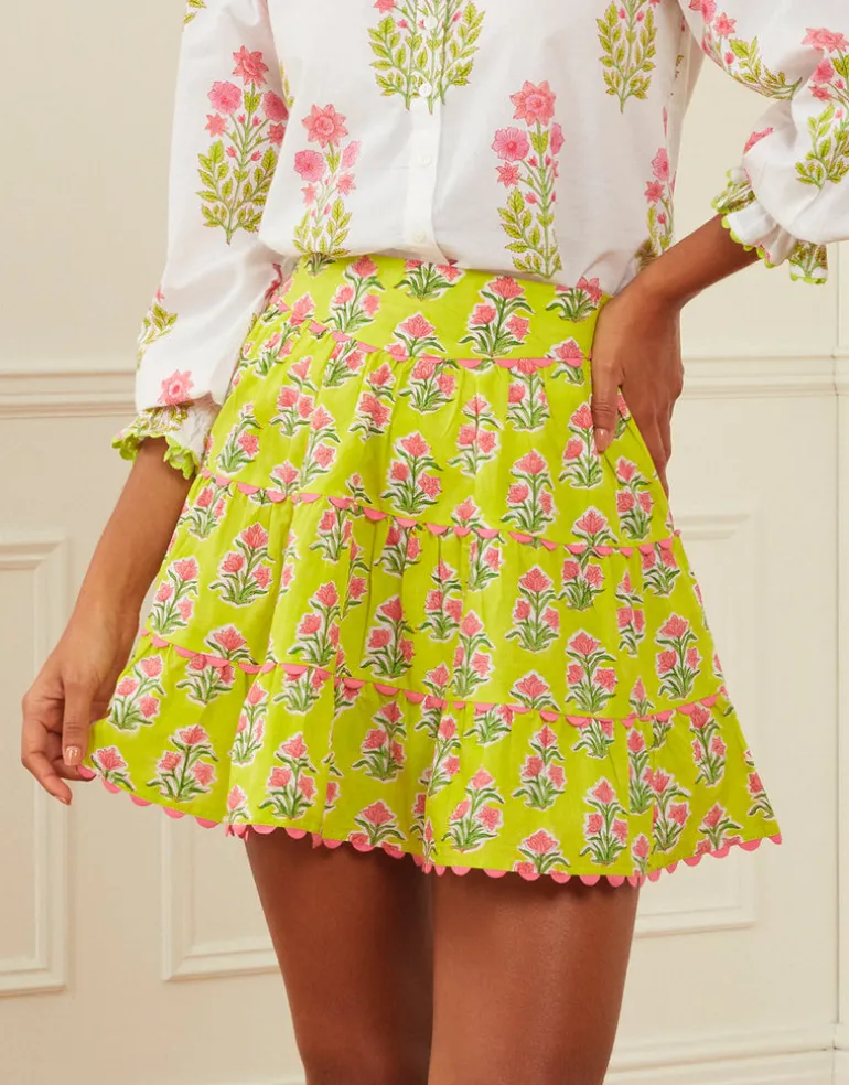 Elsie Mini Skirt - Lime Tulip