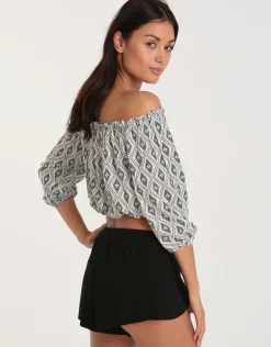 Elvira Top - White Navy