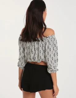 Elvira Top - White Navy