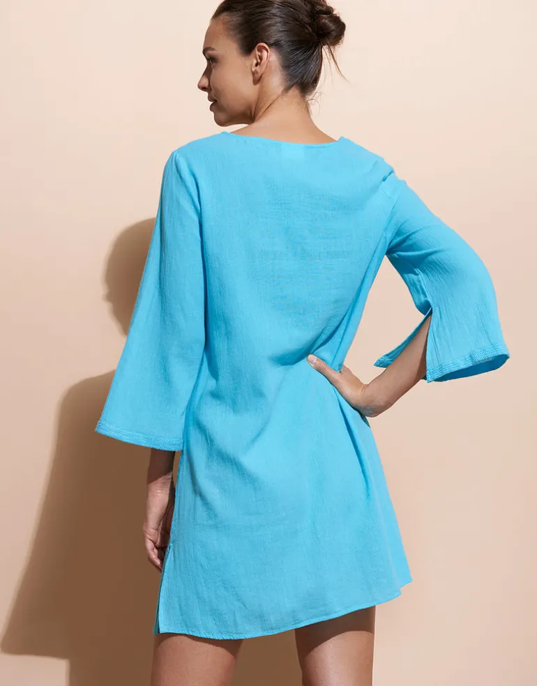 Embroidered Tunic - Turquoise