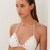 Eyelet Naya Tri Bikini Top - Off White