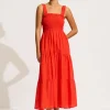 Faithful Midi Dress - Flame