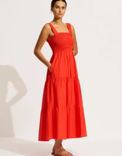 Faithful Midi Dress - Flame