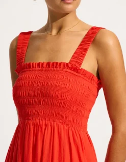 Faithful Midi Dress - Flame