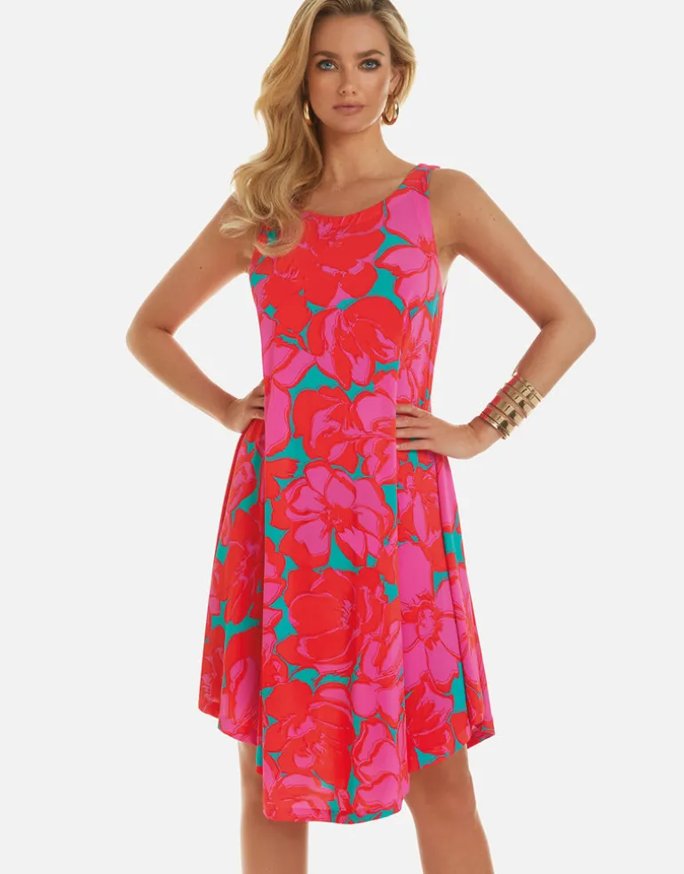 Floreale Sleeveless Midi Dress - Pink