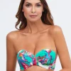 Frida Bandeau Bikini Top - Green Marble