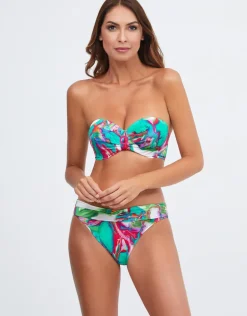 Frida Bandeau Bikini Top - Green Marble