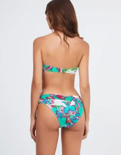 Frida Bandeau Bikini Top - Green Marble
