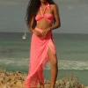 Fringed Sarong Skirt - Hot Pink