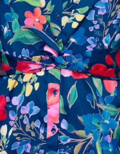 Garden Dream Shaped Square Neck Swimsuit - Multi Navy