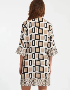 Geo Beach Dress - Black White and Gold