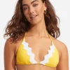 Gia Ric Rac Slide Tri Bikini Top - Citron